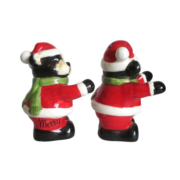 Vintage Santa Bear Huggie Hugging Salt & Pepper Shakers - Picture 4 of 6